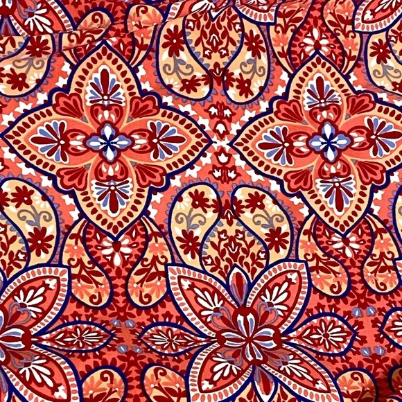 Helen Jon Tankini 2 pieces set Swimwear Heritage Tile Coral print  women’s Sz L - Picture 3 of 7